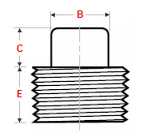 Square Head Plug Dimensions